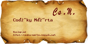 Csáky Márta névjegykártya