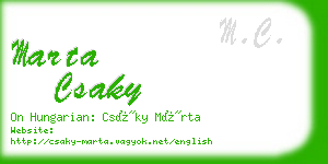 marta csaky business card